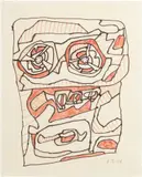 Jean Dubuffet, Réchaud-four à Gaz, felt tip pen and colored pencil on paper