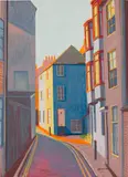 Alfie Caine, Hastings Old Town, 2020, acrylic on board