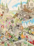 Hun Kyu Kim, Castle Breakers, 2020, pigment on silk