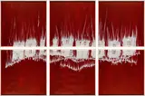 Gary Simmons, Study for Hollywood, 2008, oil and pigment on gessoed paper, in 6 parts