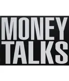 Barbara Kruger, Untitled (Money Talks), 2011, photographic silkscreen on vinyl