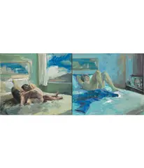 Eric Fischl, Motel, 1984, oil on canvas, in 2 parts