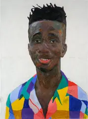 Amoako Boafo, Untitled, 2018, oil on paper