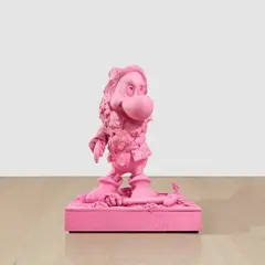 Paul McCarthy, White Snow Dwarf (Bashful), 2010, pink silicone