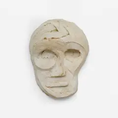 Bronze Portrait (Midnight Mask Original) by Thomas Houseago, 2009, Tuf-cal, hemp and iron rebar, sold May 2024