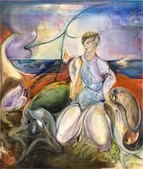 Harvest From Final Bloom by Blair Whiteford, 2020, oil and acrylic on canvas, sold May 2024