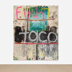 Oscar Murillo, Fish Taco, 2012, spray paint, oilstick, oil and dirt on canvas