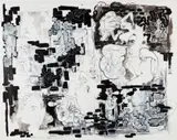 Christina Quarles, Untitled (Dissonant Bodies), 2010, acrylic, graphite, gesso and grease pencil on paper