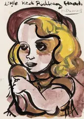 Little Red Riding Hood by Marlene Dumas, 1989, gouache and ink on paper, offered May 2024