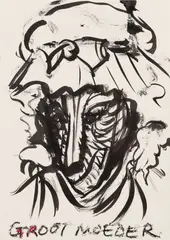 Little Red Riding Hood by Marlene Dumas, 1989, ink on paper, offered May 2024