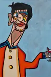 Andres Valencia, Arnold, 2022, acrylic and oilstick on canvas