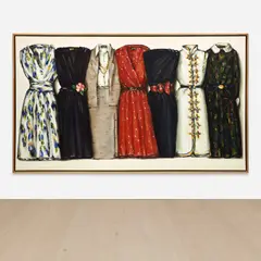 Lisa Milroy, Dresses, 1985, oil on canvas