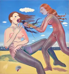 Sara Anstis, Only the Beach, the Sea, and the Two of Us, 2019, oil and casein on canvas