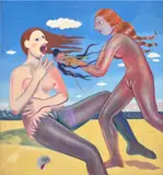 Sara Anstis, Only the Beach, the Sea, and the Two of Us, 2019, oil and casein on canvas