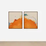 Violeta Maya, De donde vengo I y II, 2023, pigments and acrylic on canvas, in artist's frames, in 2 parts