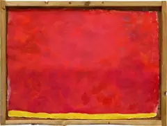 Alvaro Barrington, Untitled (Banana 2), 2019-2020, mixed media on banana paper, in artist's frame