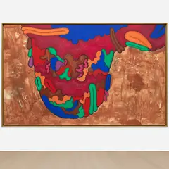 Carroll Dunham, Down (Mound E), 1992, mixed media on linen