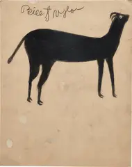 Bill Traylor, Black Goat, 1939–1942, poster paint on cardboard
