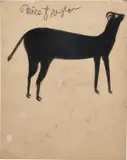 Bill Traylor, Black Goat, 1939–1942, poster paint on cardboard