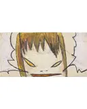 Yoshitomo Nara, Untitled (Stormy Angry Grey Slay), 2003, colored pencil on envelope
