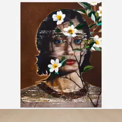 Dance before my mirror 2 by Kon Trubkovich, 2024, 10 custom color silkscreen and oil paint on canvas; oil paint and Solvent-based screen printing paint on canvas, in coll, offered Sep 2024