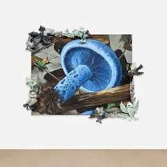 On Those Blue Remembered Hills by Stephanie Temma Hier, 2020, oil on linen with glazed stoneware, sold Sep 2024