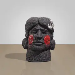 Raven Halfmoon, Two Sides To Every Story and Historic Glory, 2020, stoneware and glaze