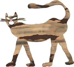 Tschabalala  Self, Bodega Cat with Stripes, 2018, acrylic, Flashe and gouache on shaped wood