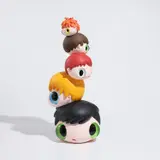 Javier Calleja, Heads, 2021, aluminum, crystal glass and urethane paint