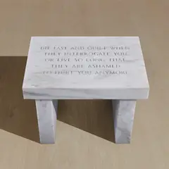 Jenny Holzer, Selection from Survival: Die fast and quiet..., 2006, marble