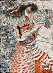 Peter Linde Busk, Though this be madness, 2021, natural stones and marbles, smalti mosaics, gold leaf, fired and glazed ceramic, porcelain, colored antique glass, hand painted glass, stringer glass and terra puzzolane on board