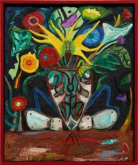 Daniel Gibson, Vase, 2020, oil on linen, in artist's frame
