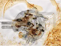 Albert Oehlen, Antiques, 1991, ink, watercolor, ballpoint pen and graphite on paper
