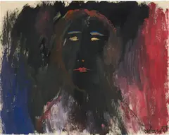 Untitled #9 (Dark Face) by Jasper Johns, 1958, gouache on paper, offered Sep 2024