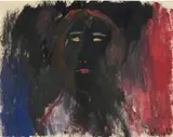 Jasper Johns, Untitled #9 (Dark Face), 1958, gouache on paper