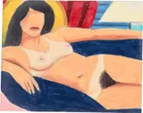 Tom Wesselmann, Study for Nude Aquatint, 1976–1980, pencil and colored pencil on tracing paper