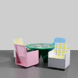 Mary Heilmann, 5 works: (i) Green Tile Table ; (ii) Clubchair 23 ; (iii) Clubchair 24 ; (iv) Clubchair 26 ; (v) Clubchair 29