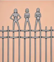 Emily Ludwig Shaffer, New Fence Finials, 2021, acrylic on canvas
