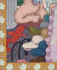 Untitled by Sophie Larrimore, 2020, acrylic and water-soluble crayon on linen, sold Sep 2024