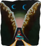 Eliot Greenwald, Night Car (expansive taste), 2020, oilstick on canvas