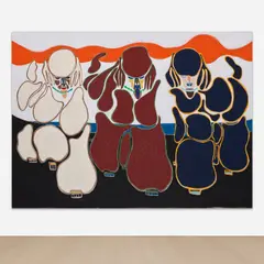 The Gathering by Susumu Kamijo, 2020, Flashe on canvas, sold Sep 2024