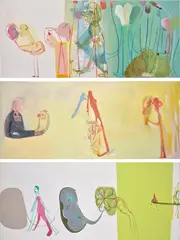 Amy Sillman, Three works: (i-iii) Letters from Texas (11, 12, 13), 2003, oil on canvas