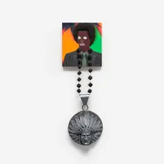 Jeff Sonhouse, 2 4 You and 1, 2 FOR ME, 2009, mixed media with medallion necklace