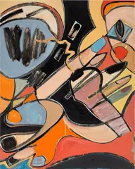 Austyn Weiner, I Miss You I Kiss You I Didn't Mean to Dismiss You, 2020, acrylic and oilstick on canvas