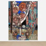 Lari Pittman, Untitled #16, 2003, matte oil, aerosol lacquer and cel-vinyl on gessoed canvas over wood panel