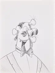 Untitled by George Condo, 2011, graphite on paper, sold Sep 2024