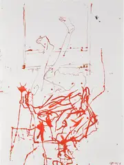 Untitled by Georg Baselitz, 2021, ink on paper, sold Sep 2024