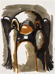 Untitled by George Condo, ink on paper, sold Sep 2024