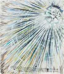 No Title (While hers had) by Raymond Pettibon, 2005, pen, ink and watercolor on paper, sold Sep 2024