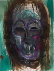 Huma Bhabha, Untitled, 2008, ink and pastel on paper